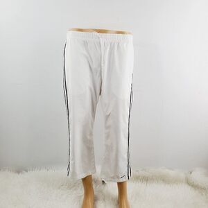 Nike Mens White Elastic Waist Drawstring Straight Leg Training Track Pant Size M